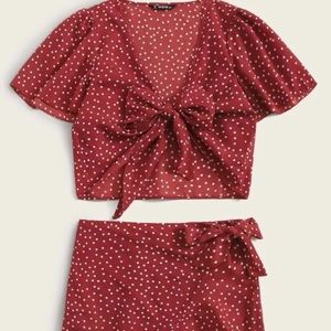 ❤️‍🔥4/$20 - Polka Dot Matching Top and Skirt